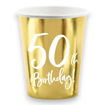 Picture of 50TH BIRTHDAY GOLD PAPER CUP 220ML - 6 PACK